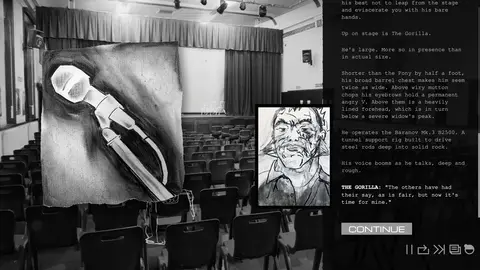 Arte em carvão de A Line Held Tight, visual novel da Humble Grove sobre uma greve de mineiros