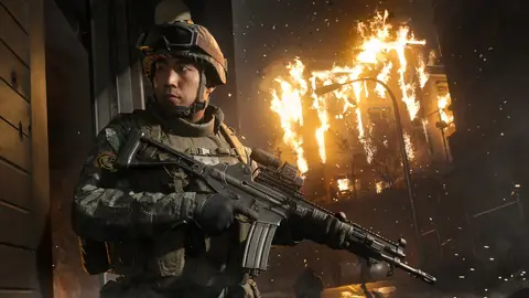 Arte oficial de Call of Duty: Modern Warfare 4 mostrando um soldado armado