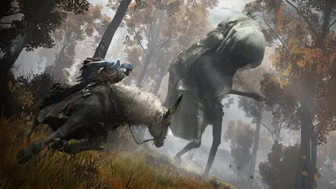 Arte oficial de Elden Ring com paisagem das Terras Intermédias