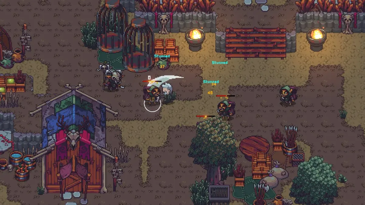 Arte oficial de Emberville, RPG de ação com fazenda e reconstrução de vila