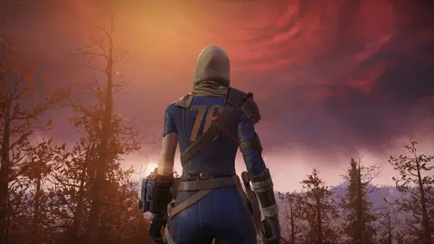Arte oficial de Fallout 76 com paisagem de Appalachia