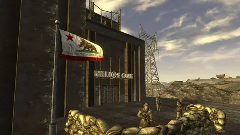 Arte oficial de Fallout: New Vegas com o deserto de Mojave