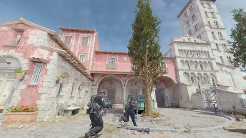 Arte oficial de Counter-Strike 2 com operadores em um dos mapas competitivos