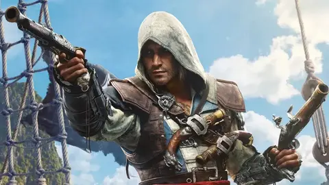 Arte oficial de Assassin's Creed IV Black Flag, com o protagonista Edward Kenway